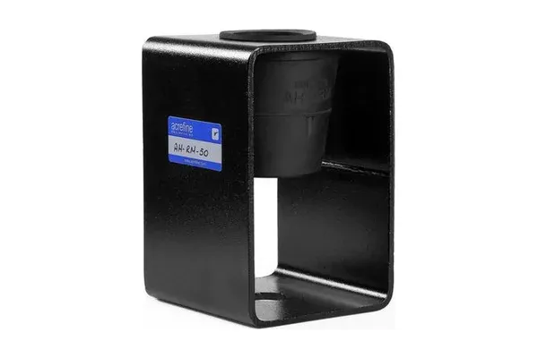 AH-R housed rubber isolation hanger in a black powder-coated housing